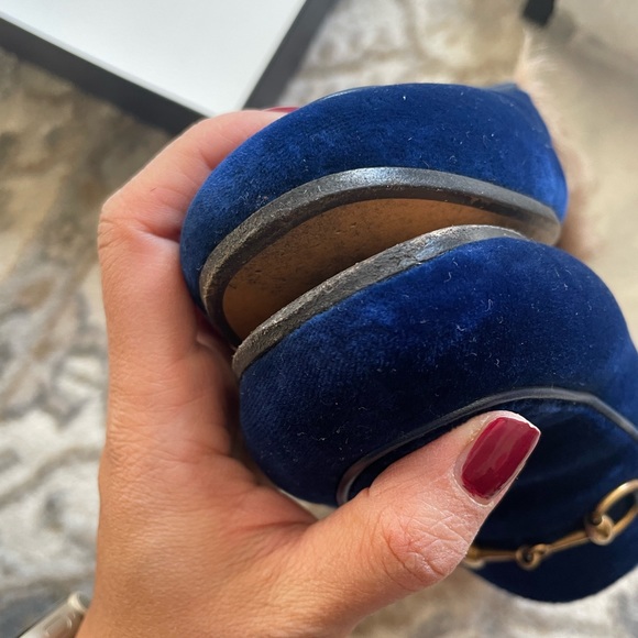 Authentic Gucci Softy Velvet Loafers Cobalt Blue size 36 - Picture 7 of 14
